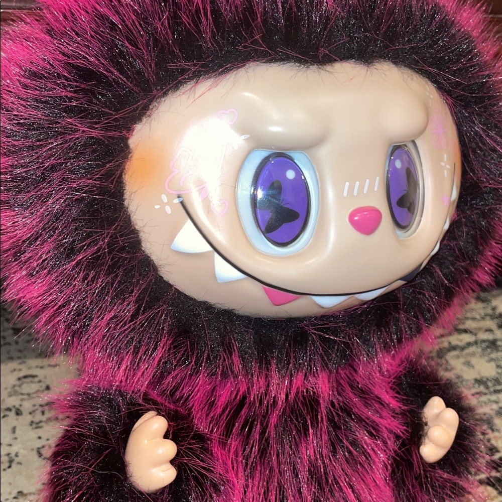 Fuzzy Pink and Black Large Labubu - Picture 3 of 7